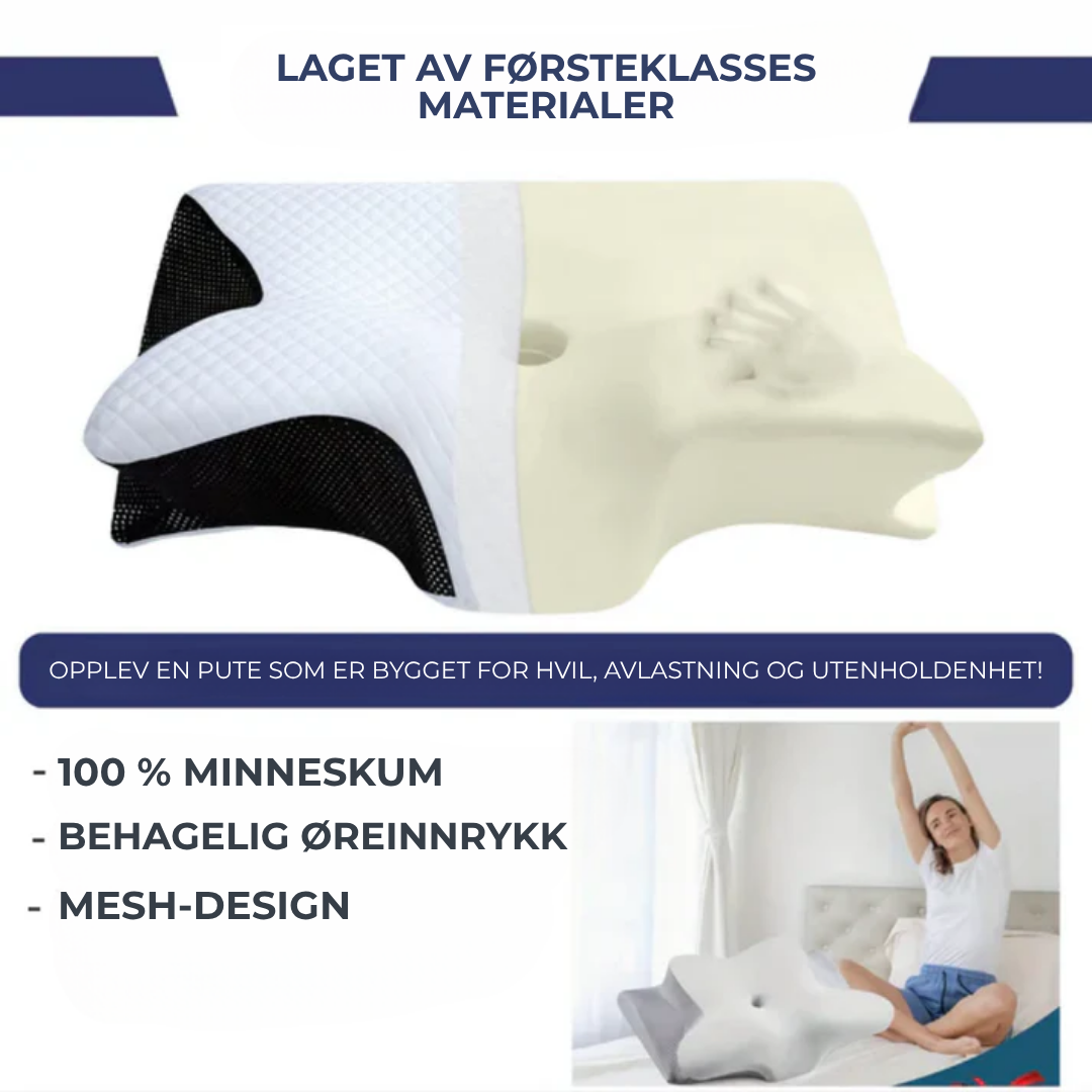 ErgoSøvn™ | Sov bedre, våkn opp uthvilt – ergonomisk støtte for nakke og rygg hele natten
