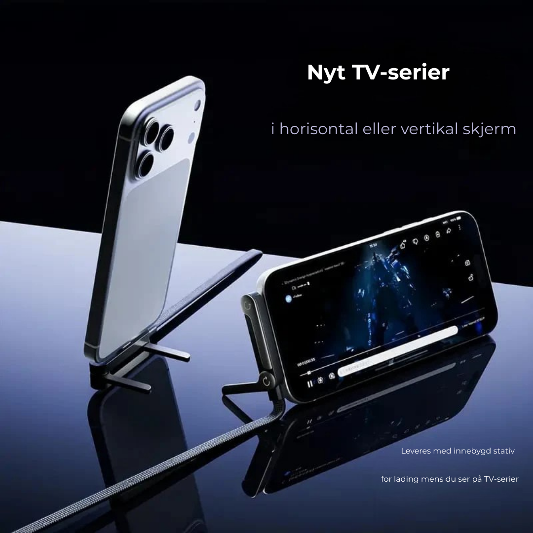 FlexCharge 2-i-1™ | Rask lading + innebygd holder – gjør hverdagen enklere