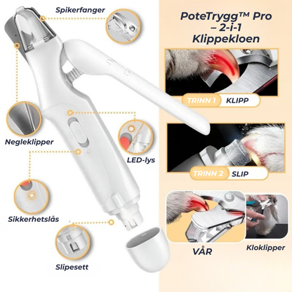 PoteTrygg™ Pro | 2-i-1 LED-klosaks for trygg potepleie uten frykt