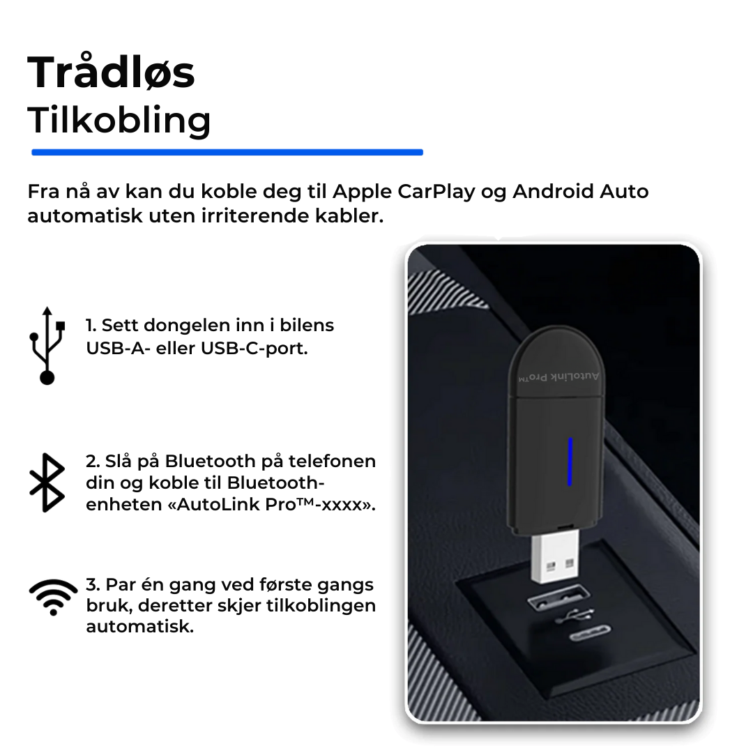 Autolink R Pro AutoLink Pro™ | Trådløs CarPlay & Android Auto Adapter for iPhone & An ...