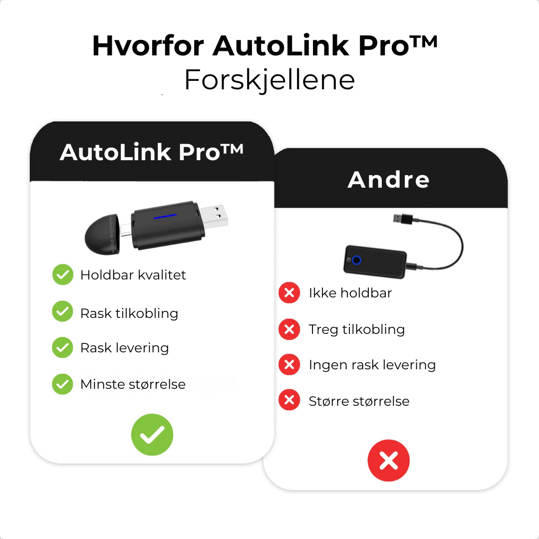AutoLink Pro™ | Trådløs CarPlay & Android Auto Adapter for iPhone & An ...