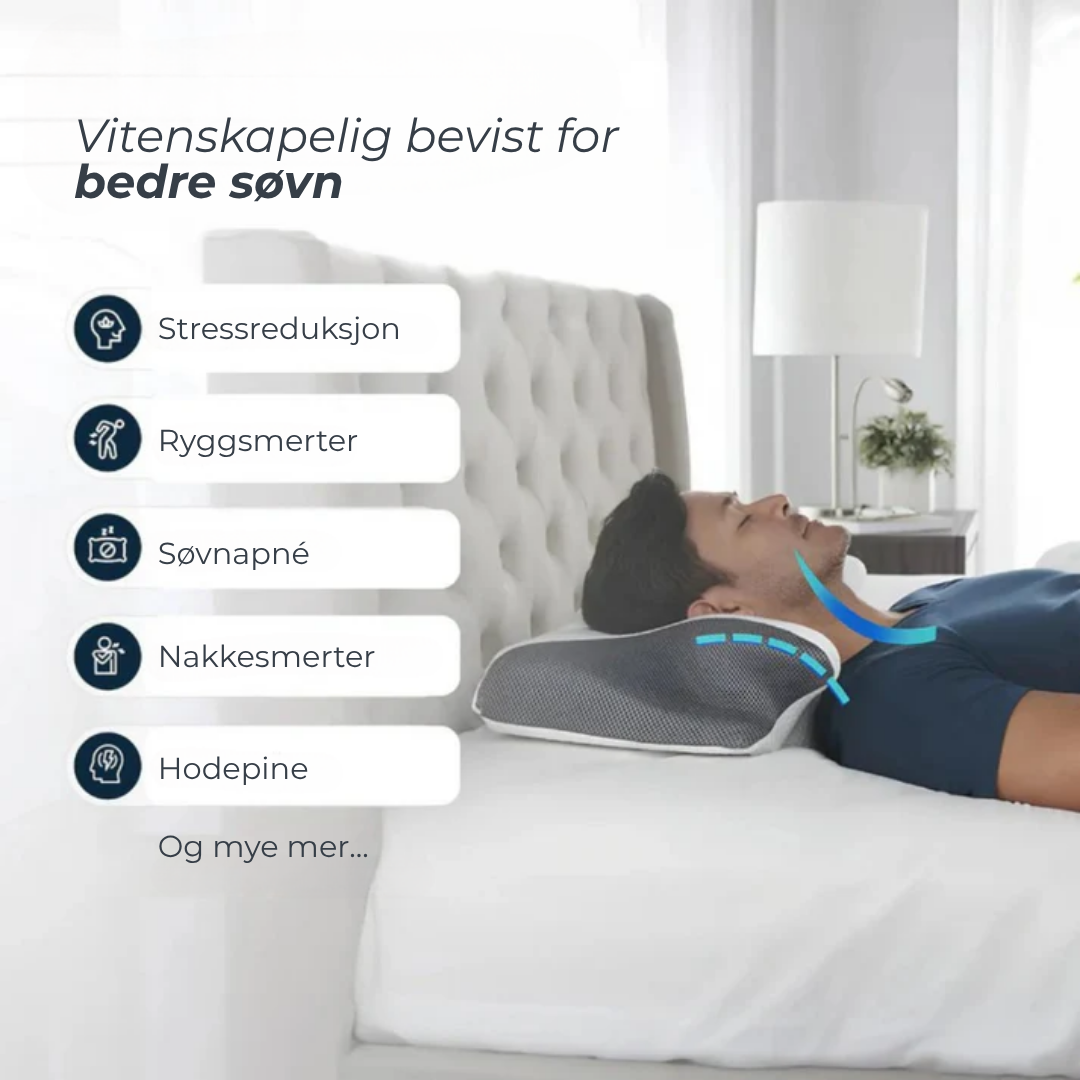 ErgoSøvn™ | Sov bedre, våkn opp uthvilt – ergonomisk støtte for nakke og rygg hele natten