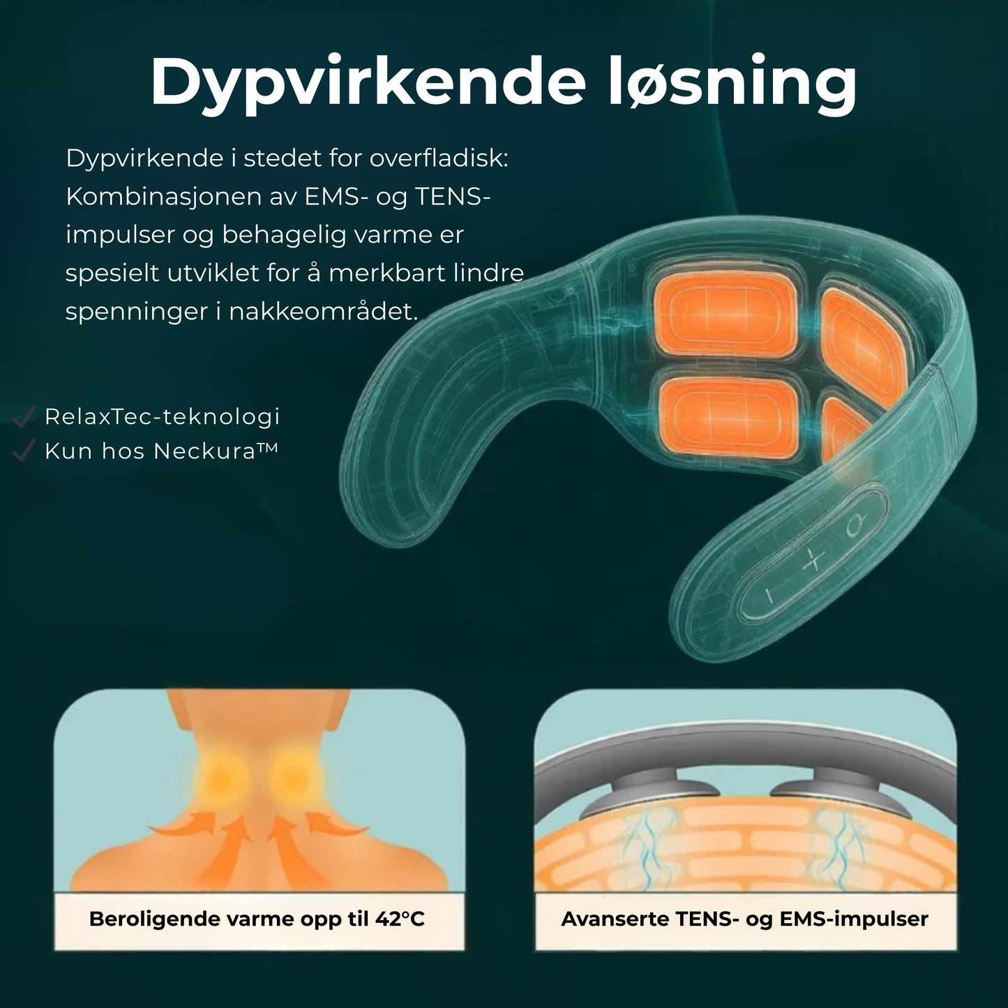 Neckura™ | Slapp av i nakkemusklene på bare 15 minutter – når og hvor du vil