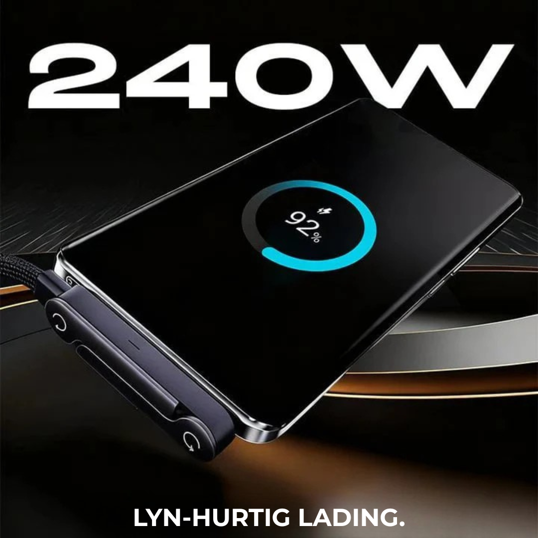 FlexCharge 2-i-1™ | Rask lading + innebygd holder – gjør hverdagen enklere