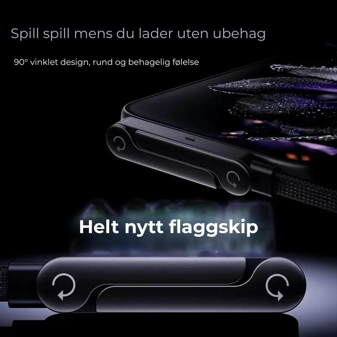 FlexCharge 2-i-1™ | Rask lading + innebygd holder – gjør hverdagen enklere