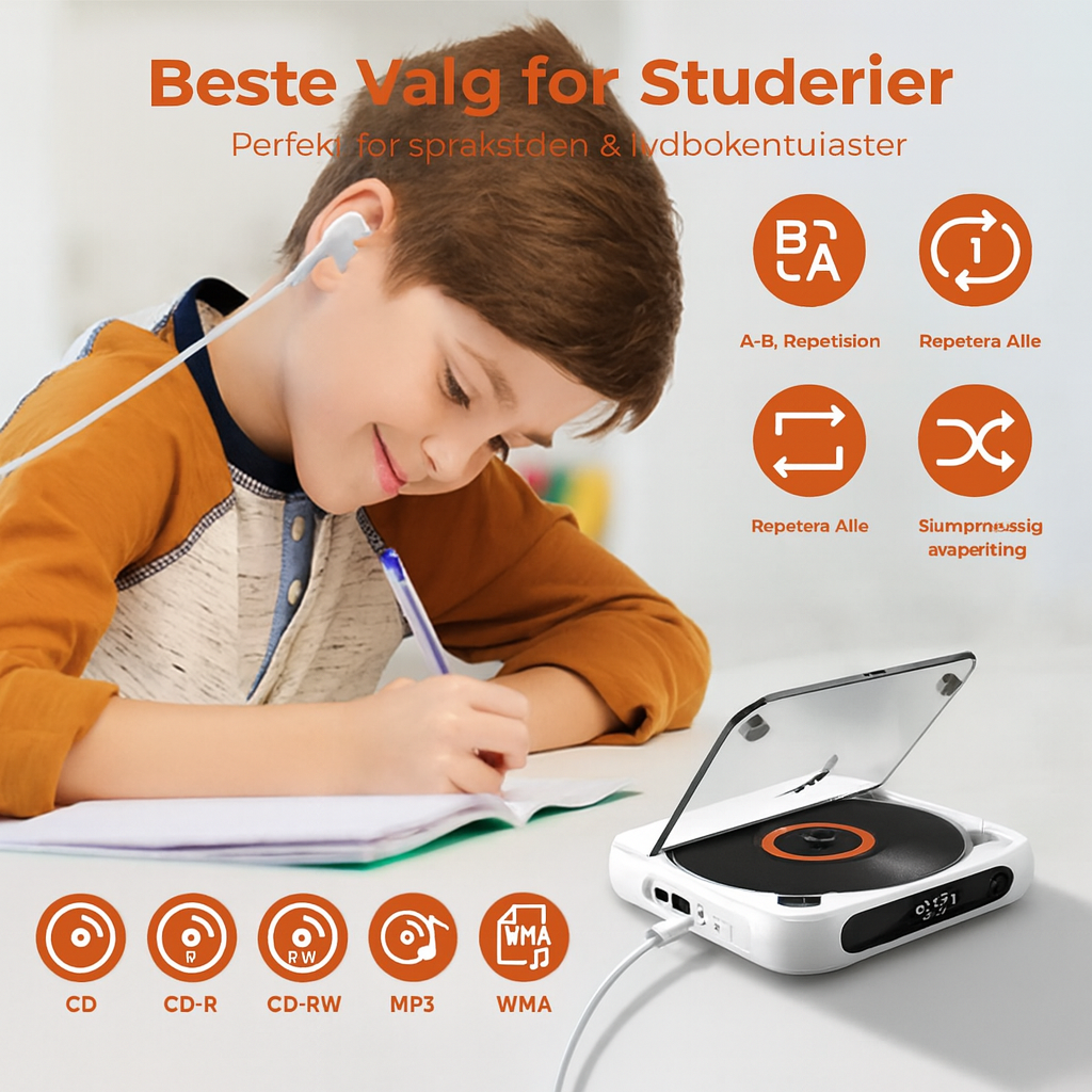 ClassicWave™ | Bærbar CD-spiller med Bluetooth og kabeltilkobling