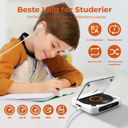 ClassicWave™ | Bærbar CD-spiller med Bluetooth og kabeltilkobling