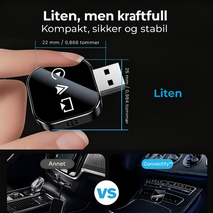 Connectify™ | Trådløs 3-i-1 CarPlay- og Android Auto-adapter
