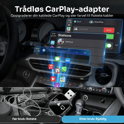 Connectify™ | Trådløs 3-i-1 CarPlay- og Android Auto-adapter