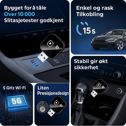 Connectify™ | Trådløs 3-i-1 CarPlay- og Android Auto-adapter