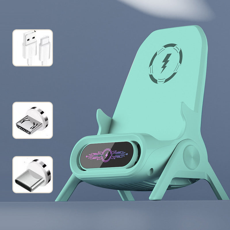 Premium Trådløs Hurtiglader med Mobilholder